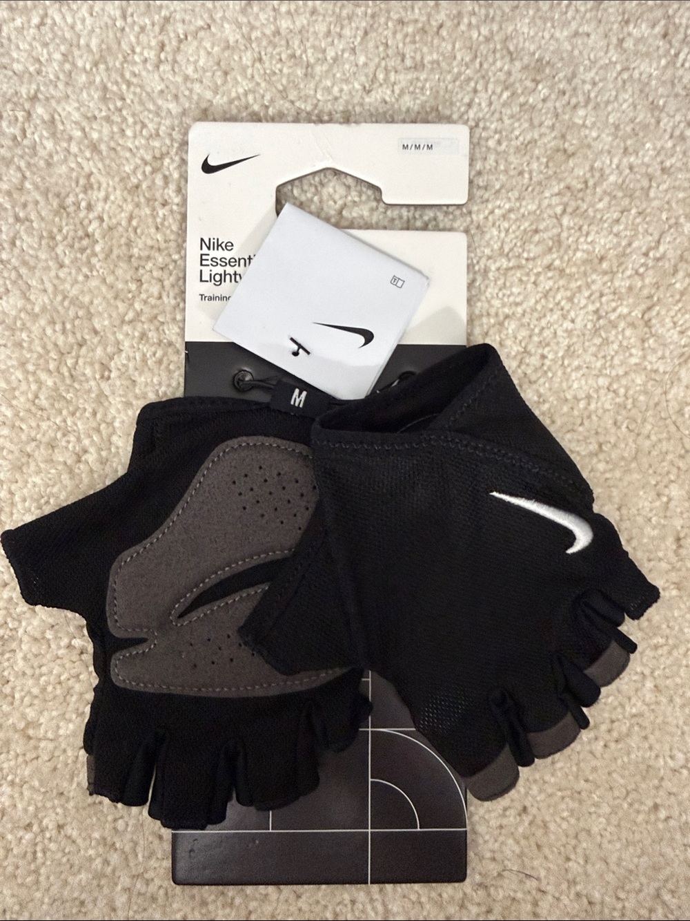 Nike Black and Gray Half-Finger Training Gloves